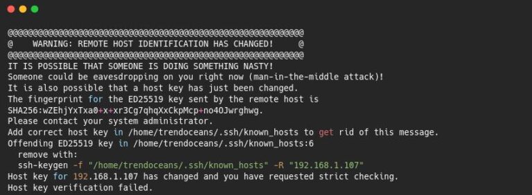 Warning remote host identification has changed как исправить