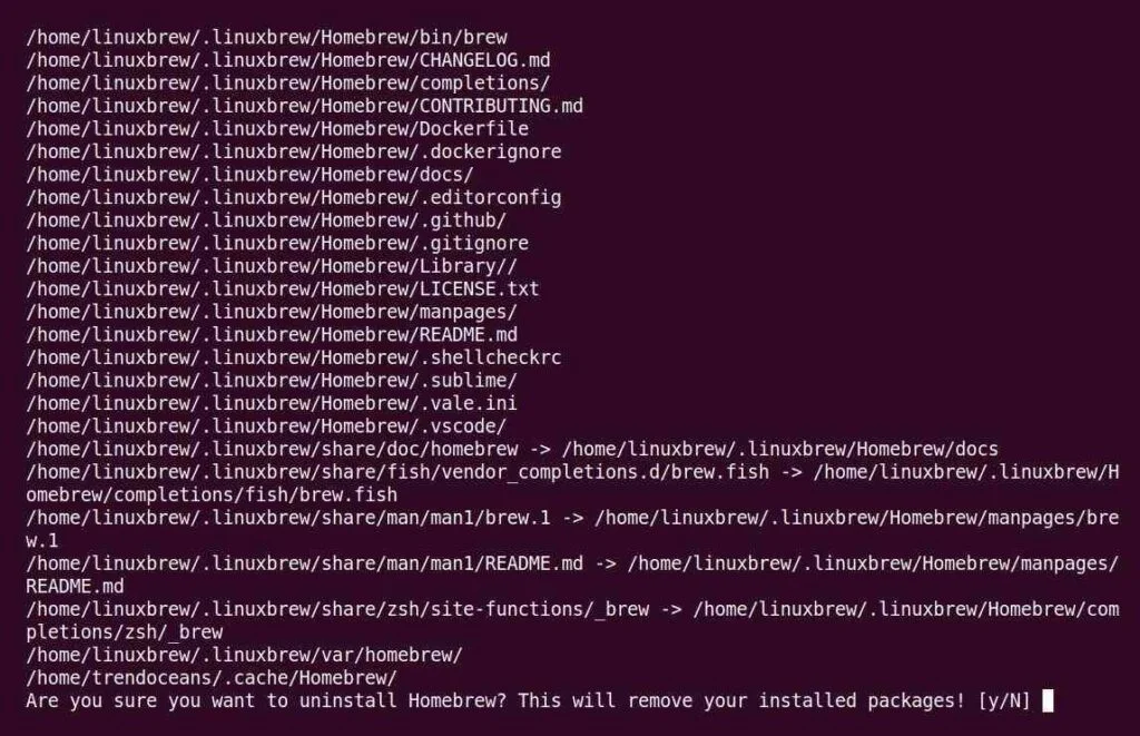 Removing Homebrew from Linux