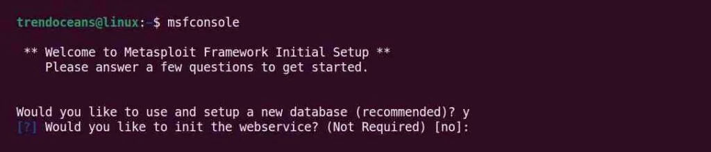 How to install Metasploit framework in Linux: Setup Metasploit new webservice