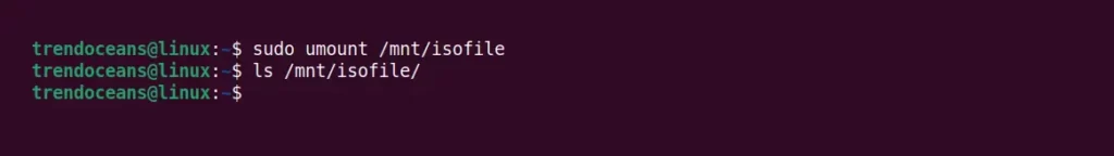 Unmounting an ISO Image file