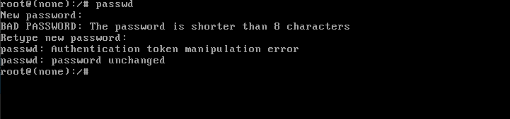 error while doing reset root password