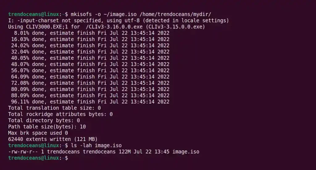 Creating an ISO Image File from a Collection of Files in Linux Using the mkisofs Command