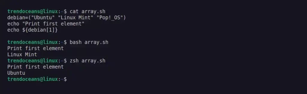 Differences in different shell interpreter