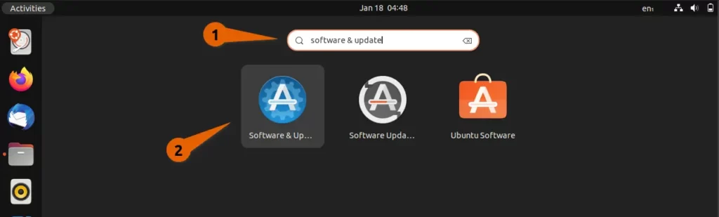 Run Software and Updates application in Ubuntu