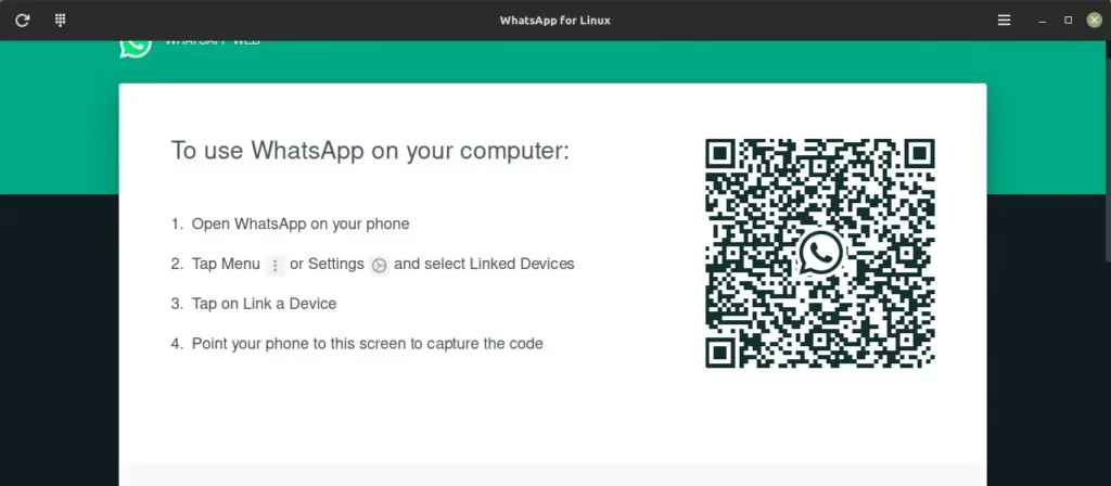 WhatsApp for Linux Interface