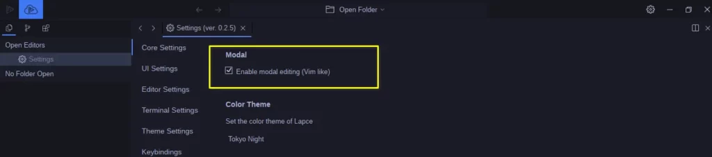 Enable vim modal support in Lapce