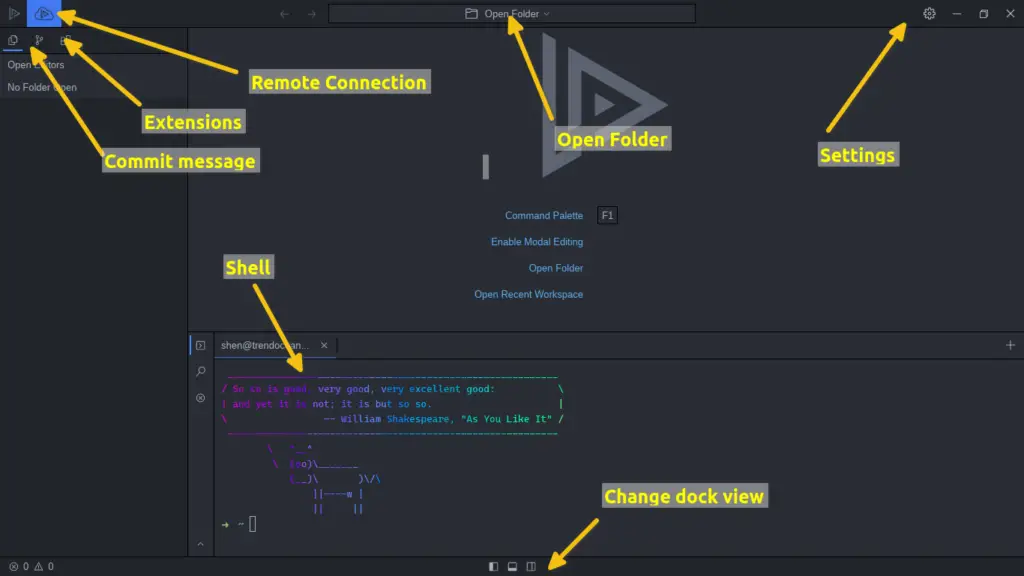 Lapce Main Interface