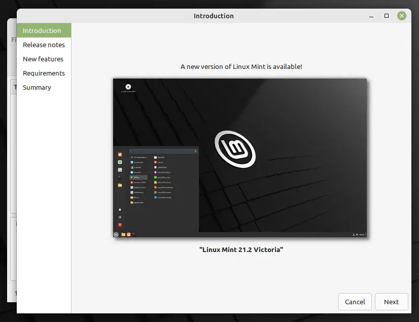 Set of steps for the upgrade to new Linux Mint version