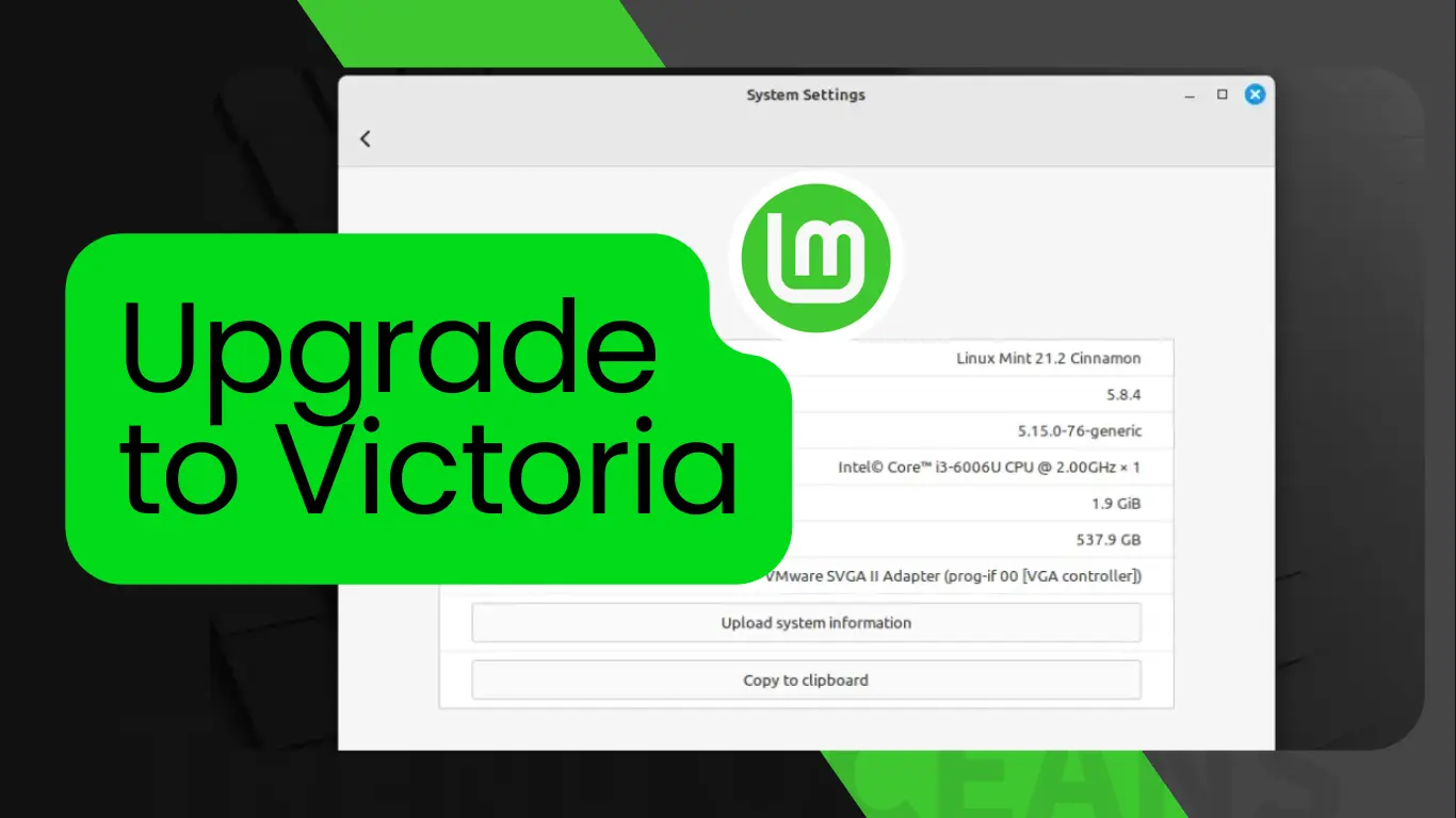 Linux mint upgrade to Victoria