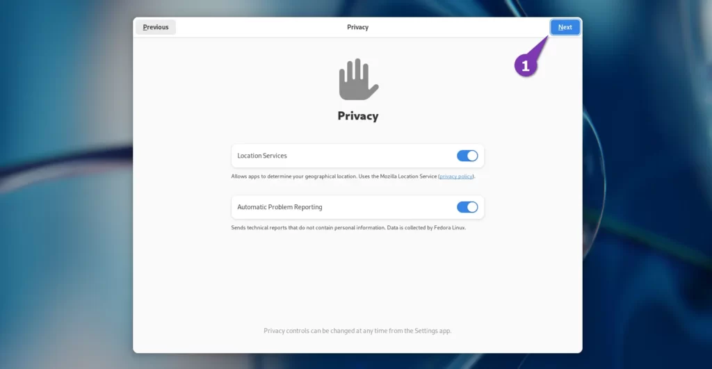 Privacy setup on Fedora